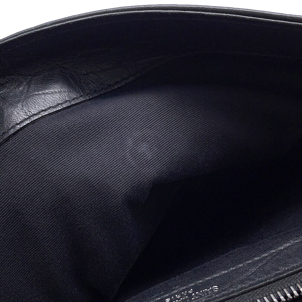 Saint Laurent Paris Shoulder Bag West Hollywood Embossed Leather Black - Picture 9 of 12